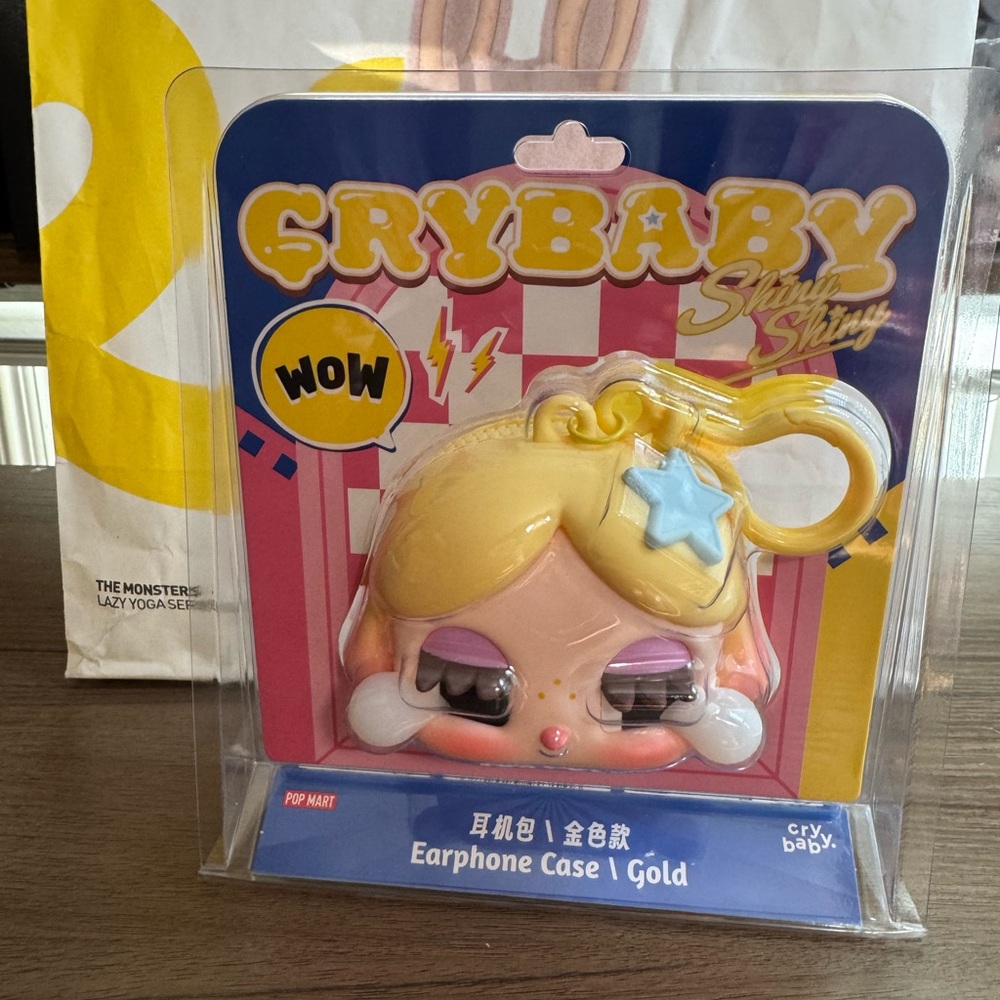 Pop Mart CRYBABY SHINY SHINY Series Earphone Case - Gold - Authentic Brand New